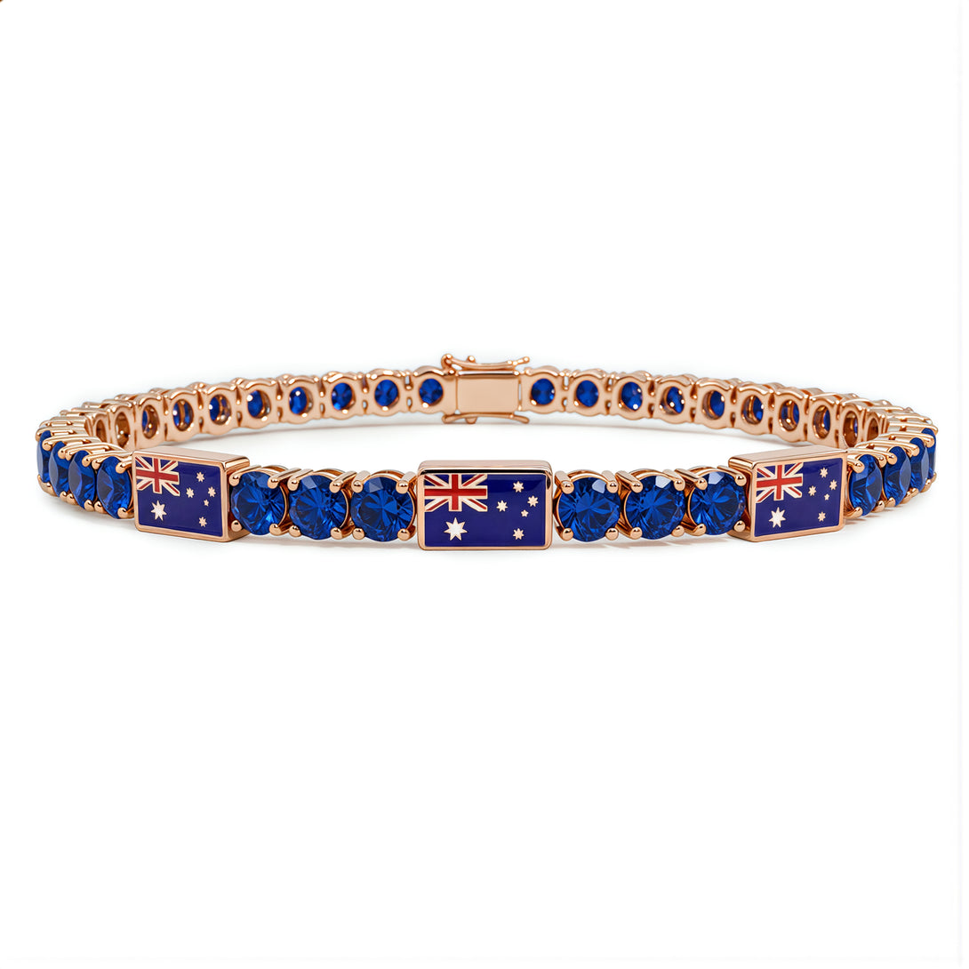 Sapphire Tennis Bracelet with Australia Flag no. 14