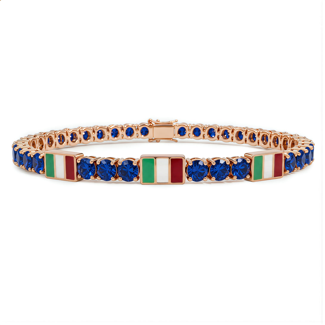 Sapphire Tennis Bracelet with Italy Flag no. 14