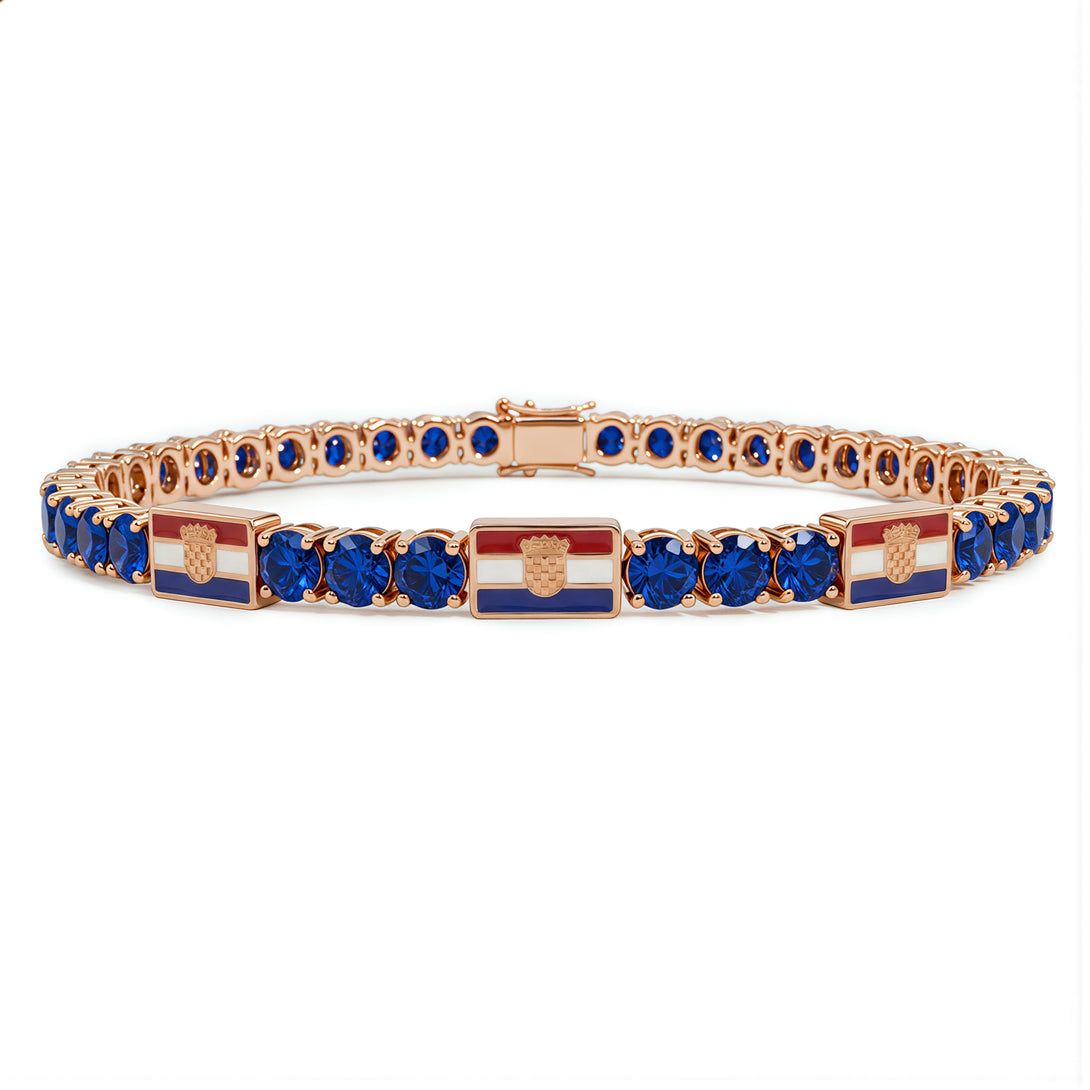 Sapphire Tennis Bracelet with Croatia Flag no. 14