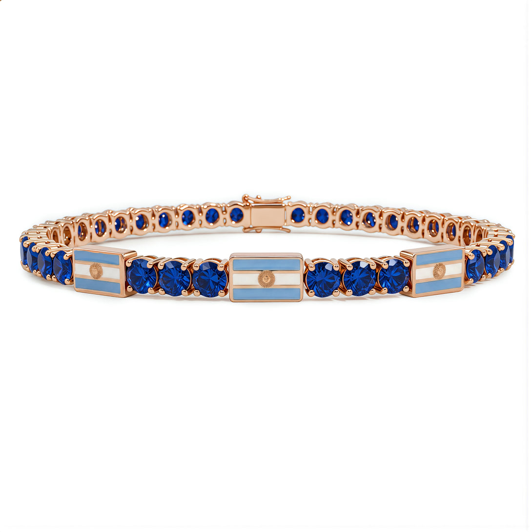 Sapphire Tennis Bracelet with Argentina Flag no. 14