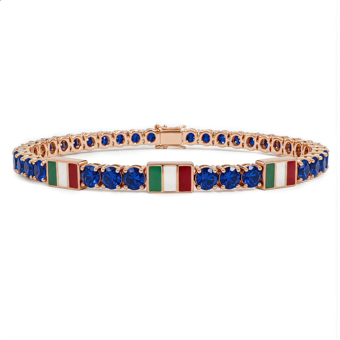 Sapphire Tennis Bracelet with Mexico Flag no. 14