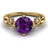 14K Gold Radiant Amethyst Flower Harmony Ring - Autumn No. 301 image 3