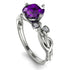 14K Gold Radiant Amethyst Flower Harmony Ring - Autumn No. 303 image 1