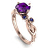 14K Gold Radiant Amethyst Flower Harmony Ring - Autumn No. 314 image 1