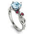 14K Gold Radiant Aquamarine Flower Harmony Ring - Autumn No. 412 image 1