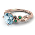 14K Gold Radiant Aquamarine Flower Harmony Ring - Autumn No. 405 image 2