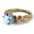 14K Gold Radiant Aquamarine Flower Harmony Ring - Autumn No. 410 image 2