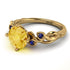 14K Gold Radiant Citrine Flower Harmony Ring - Autumn No. 613 image 2