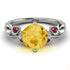 14K Gold Radiant Citrine Flower Harmony Ring - Autumn No. 612 image 3