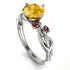 14K Gold Radiant Citrine Flower Harmony Ring - Autumn No. 612 image 1