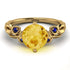 14K Gold Radiant Citrine Flower Harmony Ring - Autumn No. 613 image 3