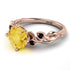 14K Gold Radiant Citrine Flower Harmony Ring - Autumn No. 608 image 2