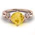14K Gold Radiant Citrine Flower Harmony Ring - Autumn No. 602 image 3