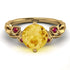 14K Gold Radiant Citrine Flower Harmony Ring - Autumn No. 610 image 3