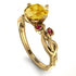 14K Gold Radiant Citrine Flower Harmony Ring - Autumn No. 610 image 1
