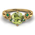14K Gold Radiant Peridot Flower Harmony Ring - Autumn No. 704 image 3