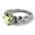 14K Gold Radiant Peridot Flower Harmony Ring - Autumn No. 715 image 2