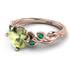 14K Gold Radiant Peridot Flower Harmony Ring - Autumn No. 705 image 2