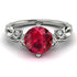 14K Gold Radiant Ruby Flower Harmony Ring - Autumn No. 12 image 3