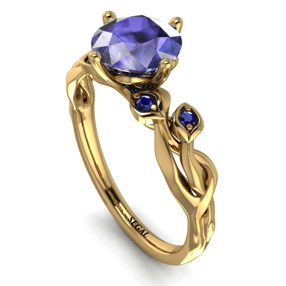 14K Gold Radiant Tanzanite Flower Harmony Ring - AutumnNo. 213