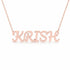 KRISH name necklace in solid 14K Rose Gold, handmade in Los Angeles