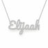 Elijaah name necklace in solid 14K White Gold, handmade in Los Angeles
