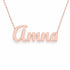 Amna name necklace in solid 14K Rose Gold, handmade in Los Angeles