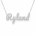 Ryland name necklace in solid 14K White Gold, handmade in Los Angeles