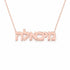 מיכאלה name necklace in solid 14K Rose Gold, handmade in Los Angeles