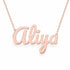 Aliya name necklace in solid 14K Rose Gold, handmade in Los Angeles