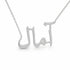 آمال name necklace in solid 14K White Gold, handmade in Los Angeles