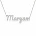 Maryam name necklace in solid 14K White Gold, handmade in Los Angeles