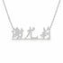 谢尤莉 name necklace in solid 14K White Gold, handmade in Los Angeles