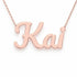 Kai name necklace in solid 14K Rose Gold, handmade in Los Angeles