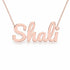 Shali name necklace in solid 14K Rose Gold, handmade in Los Angeles