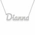Dianna name necklace in solid 14K White Gold, handmade in Los Angeles