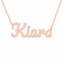 Kiara name necklace in solid 14K Rose Gold, handmade in Los Angeles