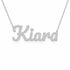 Kiara name necklace in solid 14K White Gold, handmade in Los Angeles