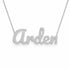 Arden name necklace in solid 14K White Gold, handmade in Los Angeles