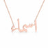 اسماء name necklace in solid 14K Rose Gold, handmade in Los Angeles