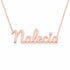 Nalecia name necklace in solid 14K Rose Gold, handmade in Los Angeles