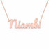 Niambi name necklace in solid 14K Rose Gold, handmade in Los Angeles