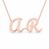 A R name necklace in solid 14K Rose Gold, handmade in Los Angeles