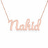 Nahid name necklace in solid 14K Rose Gold, handmade in Los Angeles