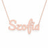 Szofia name necklace in solid 14K Rose Gold, handmade in Los Angeles