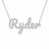 Ryder name necklace in solid 14K White Gold, handmade in Los Angeles