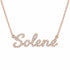 Solene name necklace in solid 14K Rose Gold, handmade in Los Angeles