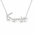 جيسيكا name necklace in solid 14K White Gold, handmade in Los Angeles