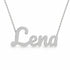 Lena name necklace in solid 14K White Gold, handmade in Los Angeles