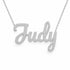 Judy name necklace in solid 14K White Gold, handmade in Los Angeles